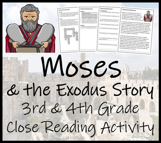 Moses & the Exodus Story Close Reading Activity | 3rd Grade & 4th Grade
