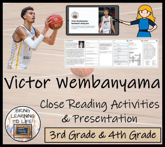Victor Wembanyama Close Reading Comprehension Activities | 3rd Grade & 4th Grade
