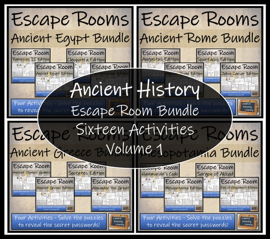 Ancient History Escape Room Mega Bundle | Volume 1 | 5th & 6th Grade