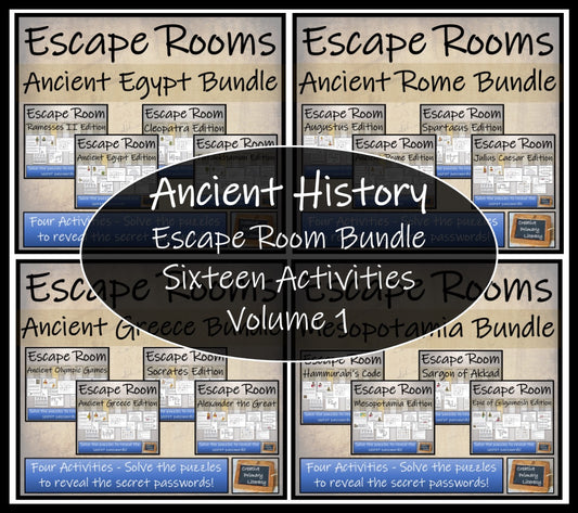 Ancient History Escape Room Mega Bundle | Volume 1 | 5th & 6th Grade