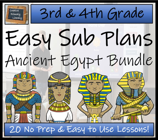 Emergency Sub Plans | Ancient Egypt Bundle | 3rd Grade & 4th Grade