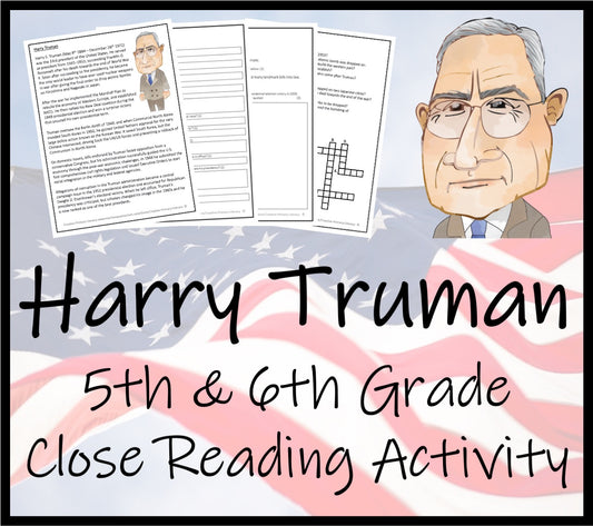 Harry Truman Close Reading Comprehension Activity | 5th Grade & 6th Grade