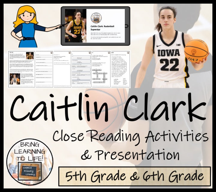 Caitlin Clark Close Reading Comprehension Activities | 5th Grade & 6th Grade