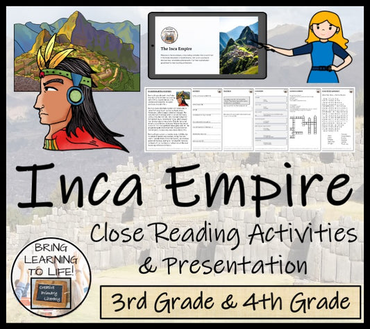 Inca Empire Close Reading Comprehension Activities | 3rd Grade & 4th Grade