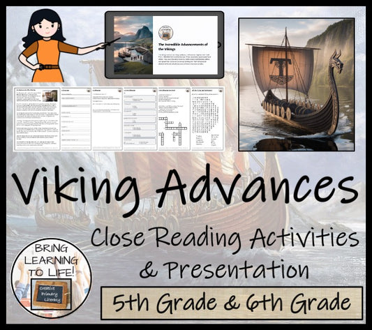 Viking Advancements Close Reading Comprehension Activities | 5th & 6th Grade
