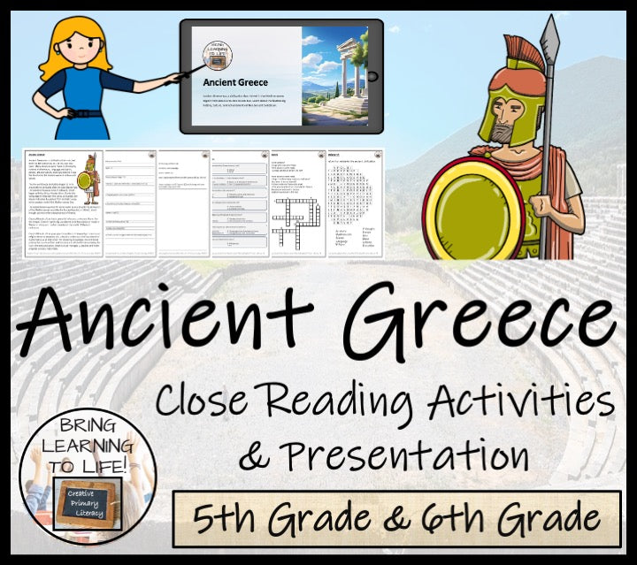 Ancient Greece Close Reading Comprehension Activities | 5th Grade & 6th Grade