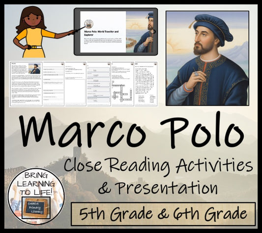 Marco Polo Close Reading Comprehension Activities | 5th Grade & 6th Grade