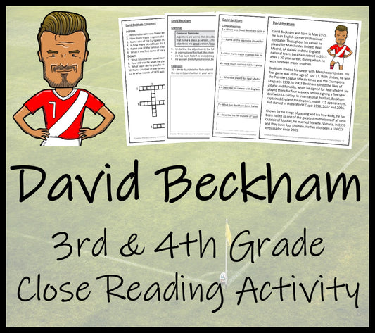 David Beckham Close Reading Comprehension Activity | 3rd Grade & 4th Grade