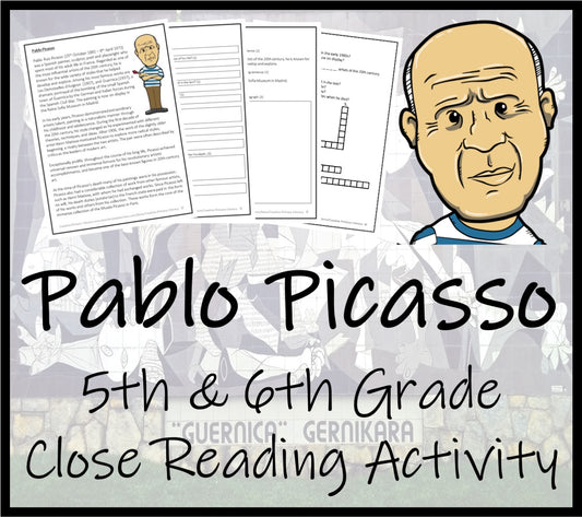 Pablo Picasso Close Reading Comprehension Activity | 5th Grade & 6th Grade