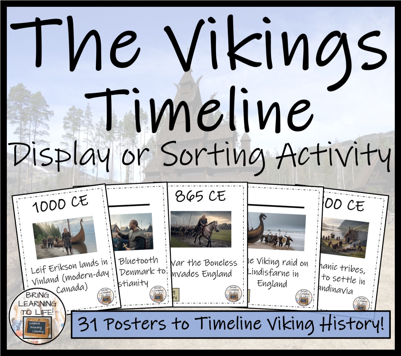 Vikings History Timeline Display Research and Sorting Activity