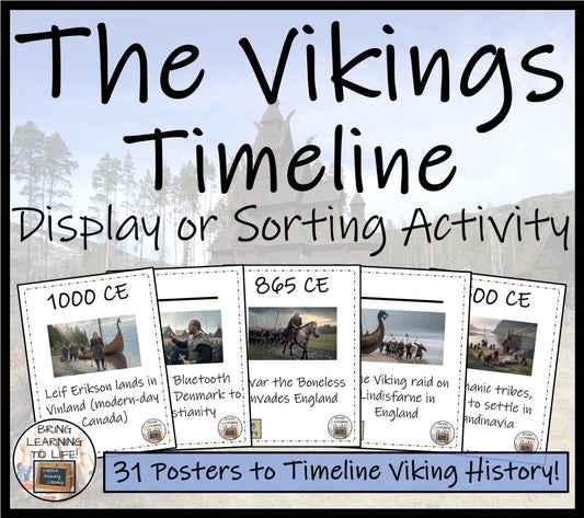 Vikings History Timeline Display Research and Sorting Activity