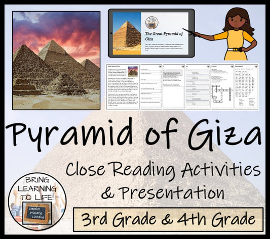 Great Pyramid of Giza Close Reading Comprehension Activities | Year 3 or Year 4