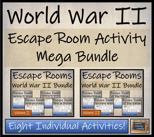 World War 2 Escape Room Activity Mega Bundle | 5th Grade & 6th Grade