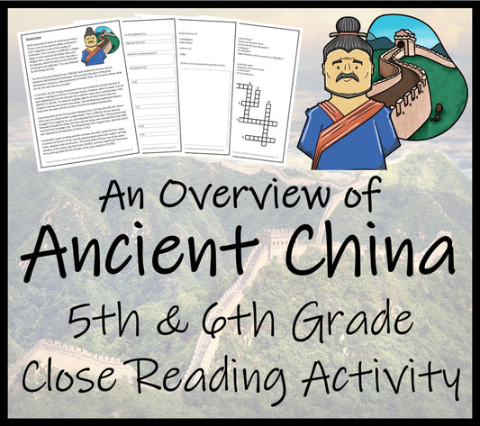 Ancient China Close Reading Comprehension Activity | 5th Grade & 6th Grade