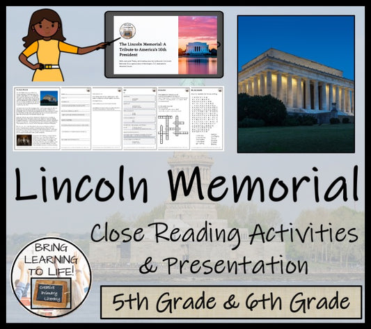 Lincoln Memorial Close Reading Comprehension Activities | 5th Grade & 6th Grade