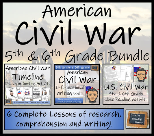 American Civil War Display Close Reading & Writing Bundle 5th Grade & 6th Grade