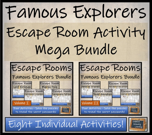 Famous Explorers Escape Room Activity Mega Bundle | 5th Grade & 6th Grade