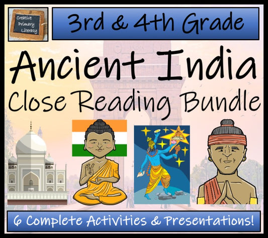 Ancient India Close Reading Comprehension Bundle | 3rd Grade & 4th Grade