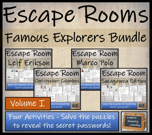 Explorers Volume I Escape Room Activity Bundle | 5th Grade & 6th Grade
