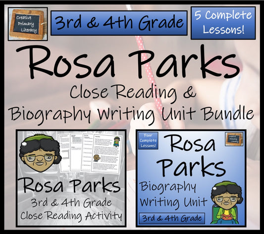 Rosa Parks Close Reading & Biography Bundle | 3rd Grade & 4th Grade