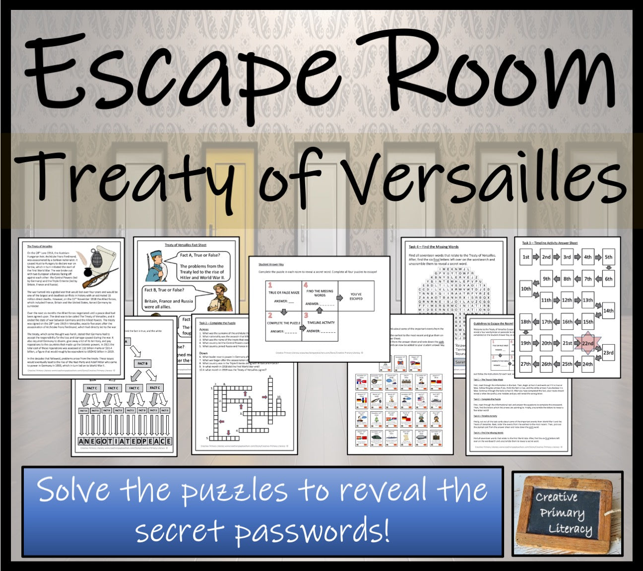 Treaty of Versailles Escape Room Activity