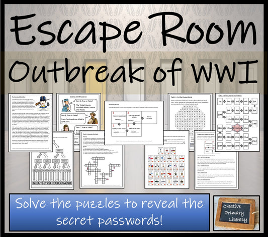 Outbreak of the First World War Escape Room Activity