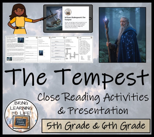 The Tempest Close Reading Comprehension Activities | 5th Grade & 6th Grade