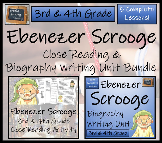 Ebenezer Scrooge Close Reading & Biography Bundle | 3rd Grade & 4th Grade
