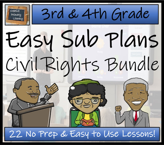 Emergency Sub Plans | Civil Rights Bundle | 3rd Grade & 4th Grade