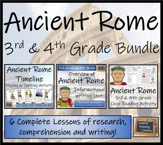 Ancient Rome Timeline Close Reading & Writing Bundle | 3rd Grade & 4th Grade