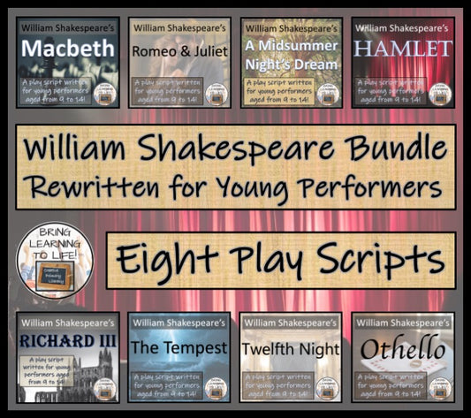 William Shakespeare Play Scripts Bundle | Eight Individual Play Scripts