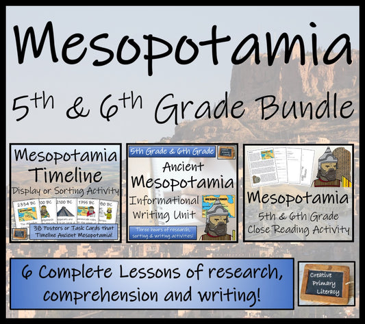 Ancient Mesopotamia Display Timeline Close Reading & Writing Bundle | 5th & 6th Grade