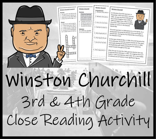 Winston Churchill Close Reading Comprehension Activity | 3rd Grade & 4th Grade