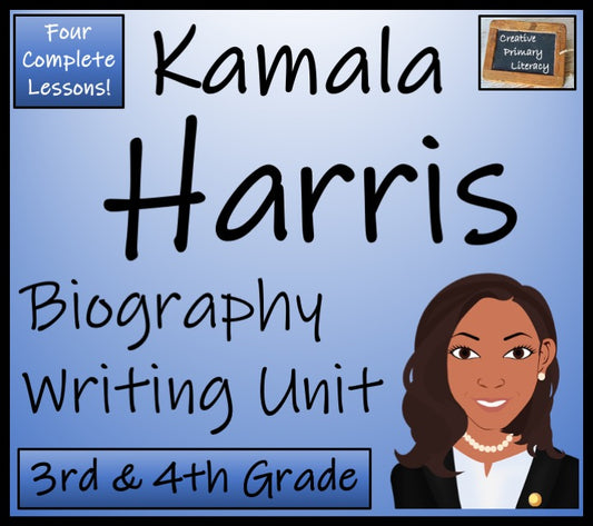 Kamala Harris Biography Writing Unit | 3rd Grade & 4th Grade