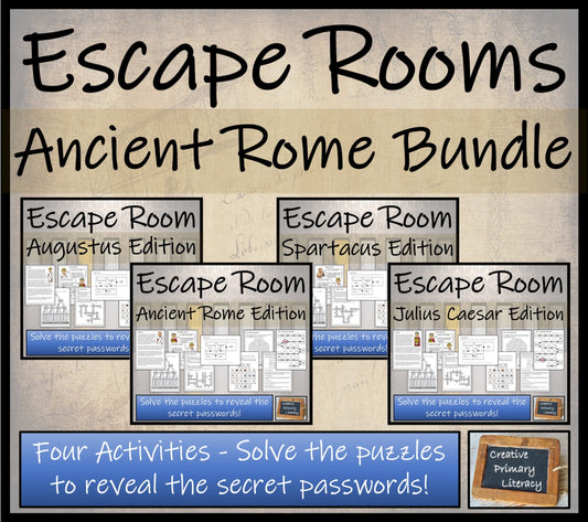 Ancient Rome Escape Room Activity Bundle | 5th Grade & 6th Grade