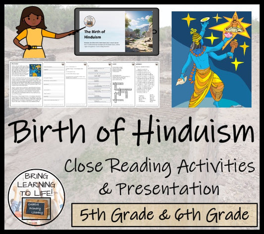 The Birth of Hinduism Close Reading Activities | 5th Grade & 6th Grade