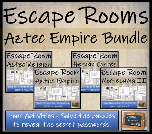 Aztec Empire Escape Room Activity Bundle | 5th Grade & 6th Grade