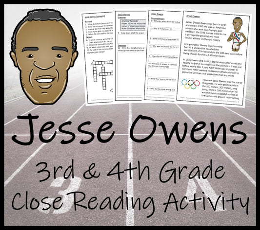 Jesse Owens Close Reading Comprehension Activity | 3rd Grade & 4th Grade
