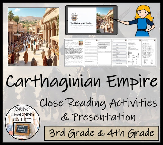 Carthaginian Empire Close Reading Comprehension Activities | 3rd & 4th Grade