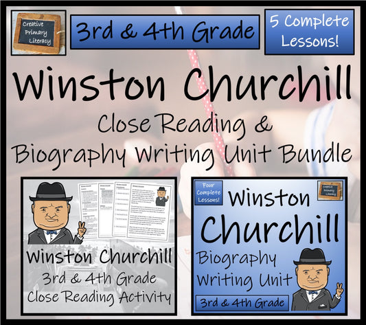 Winston Churchill Close Reading & Biography Bundle | 3rd Grade & 4th Grade