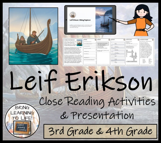 Leif Erikson Close Reading Comprehension Activities | 3rd Grade & 4th Grade