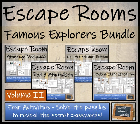Explorers Volume II Escape Room Activity Bundle | 5th Grade & 6th Grade