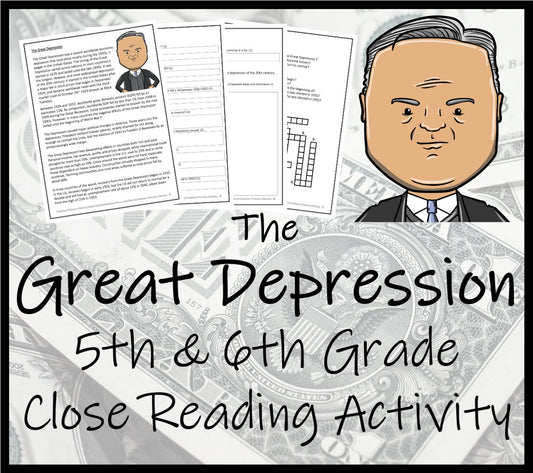 Great Depression Close Reading Comprehension Activity | 5th Grade & 6th Grade