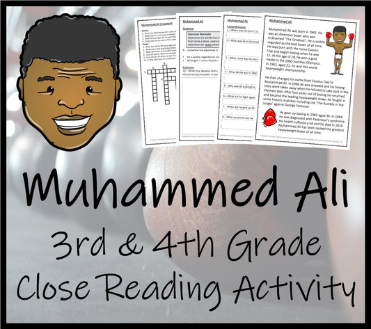 Muhammed Ali Close Reading Comprehension Activity | 3rd Grade & 4th Grade