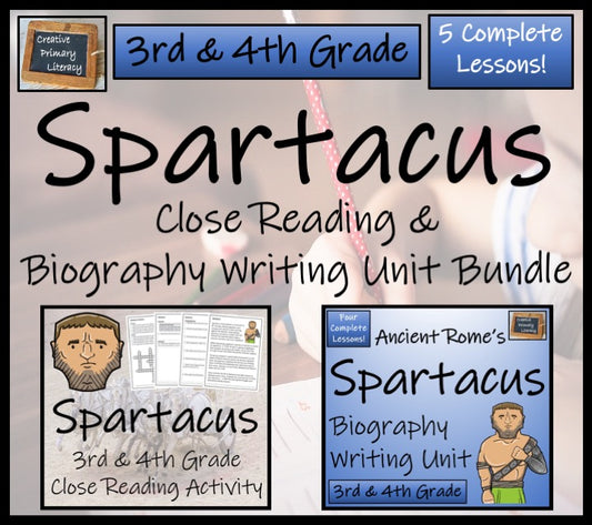 Spartacus Close Reading & Biography Bundle | 3rd Grade & 4th Grade