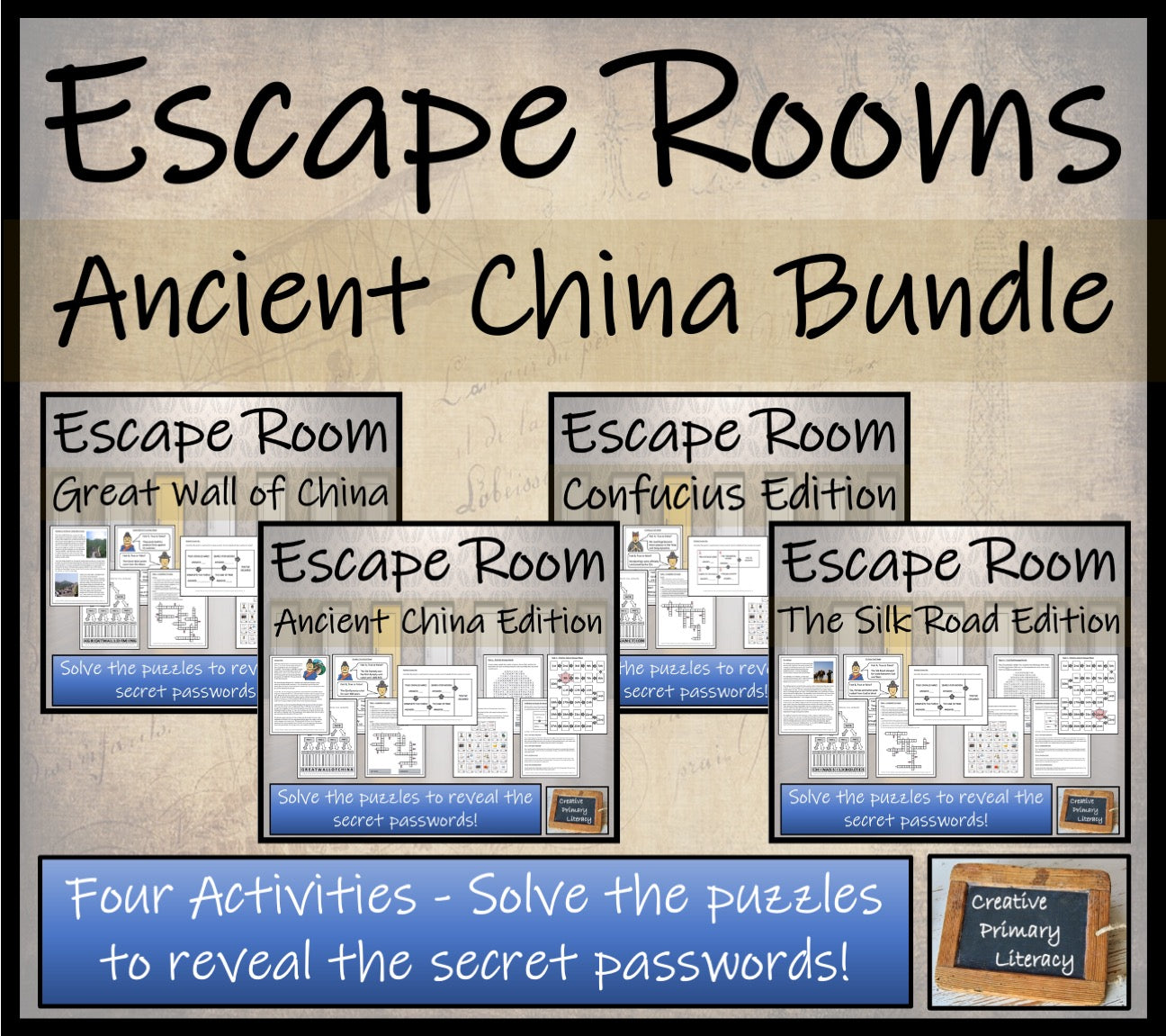 Ancient China Escape Room Activity Bundle | 5th Grade & 6th Grade