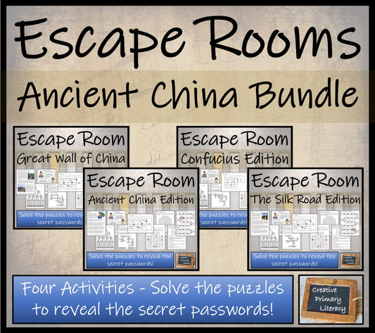 Ancient China Escape Room Activity Bundle | 5th Grade & 6th Grade