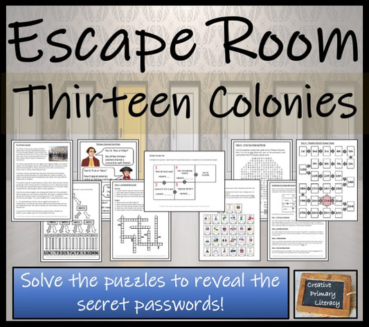 Thirteen Colonies Escape Room Activity