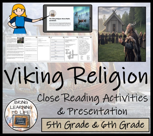 Viking Religion Close Reading Comprehension Activities | 5th Grade & 6th Grade