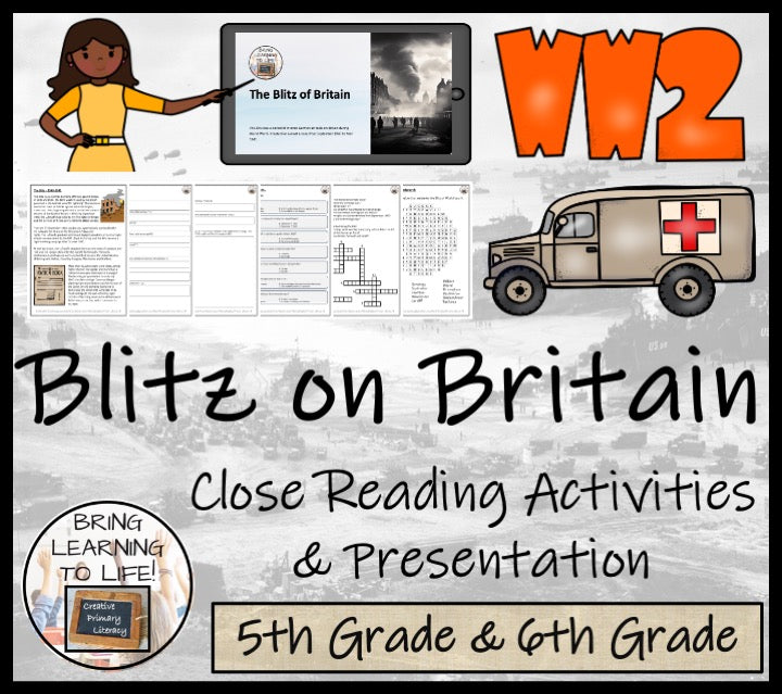 Blitz on Britain World War II Close Reading Comprehension | 5th & 6th Grade